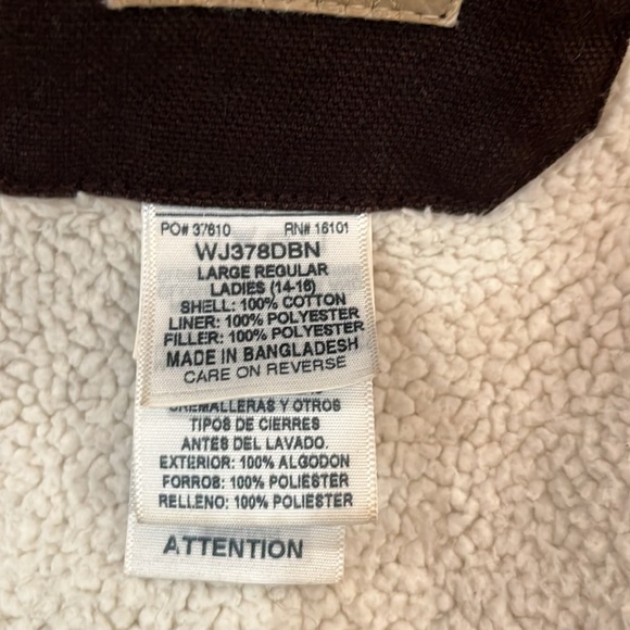 Berne heavy duty fleece lined and quilted/insulated work jacket. Size 14-16. - Picture 5 of 5